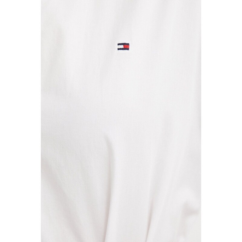 Bavlněné šaty Tommy Hilfiger bílá barva, mini