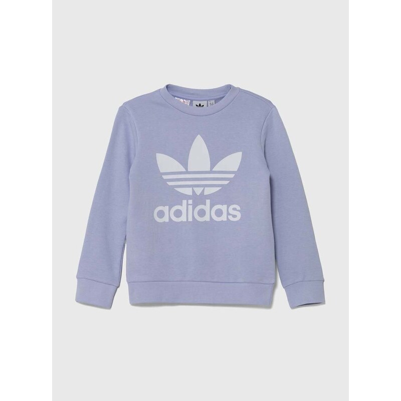 Dětská mikina adidas Originals fialová barva, s potiskem