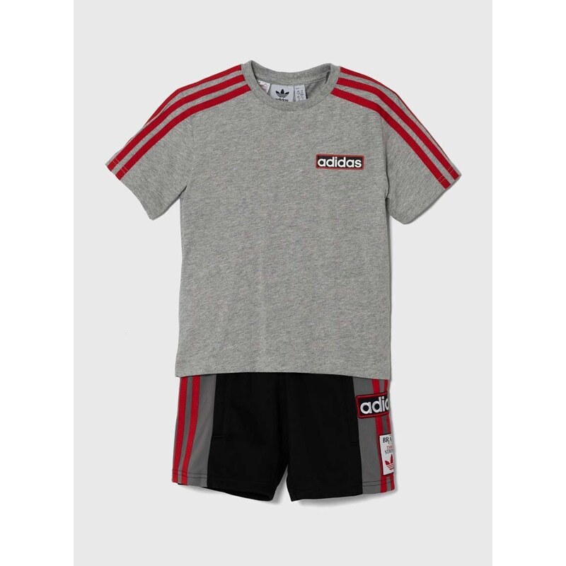 Dětská souprava adidas Originals šedá barva