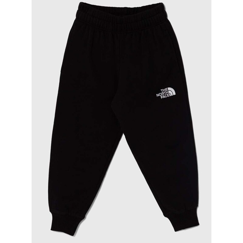 Dětské bavlněné tepláky The North Face OVERSIZED JOGGERS černá barva