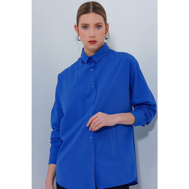 Bigdart 3900 Oversize Long Basic Shirt - B.blue