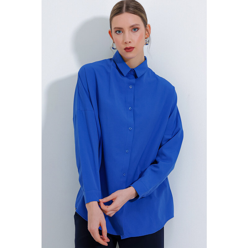 Bigdart 3900 Oversize Long Basic Shirt - B.blue