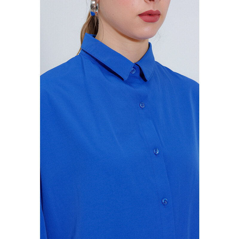 Bigdart 3900 Oversize Long Basic Shirt - B.blue