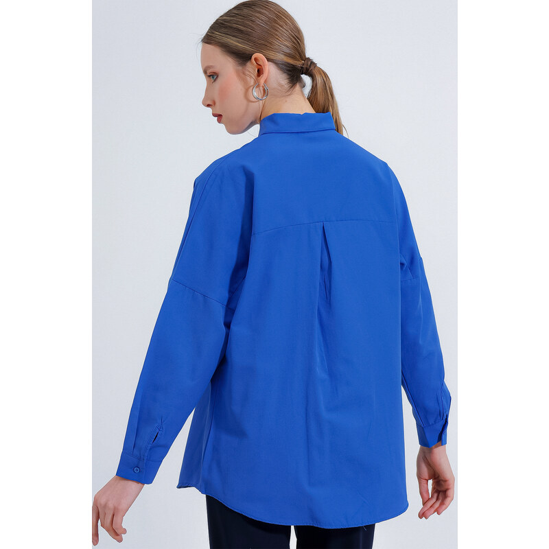 Bigdart 3900 Oversize Long Basic Shirt - B.blue