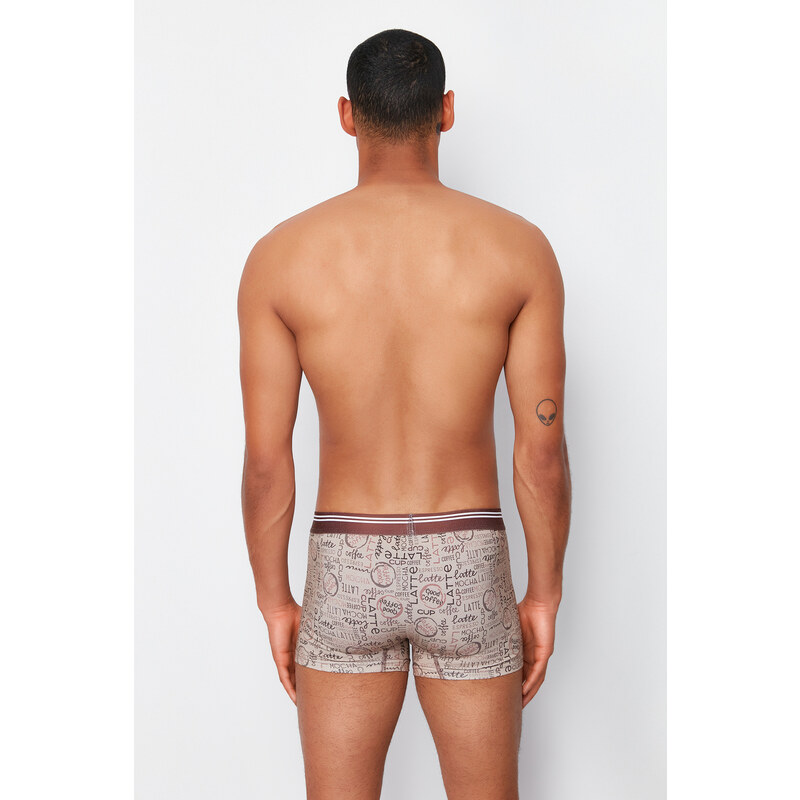 Trendyol 5-Pack Brown Minimal Printed Cotton Boxer