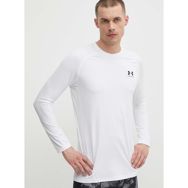 Tréninkové tričko s dlouhým rukávem Under Armour bílá barva, 1361506
