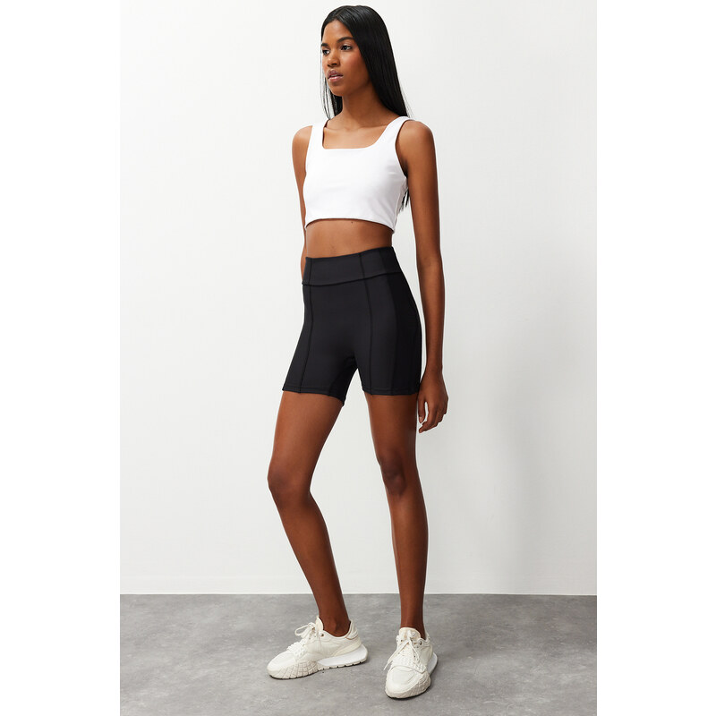 Trendyol Black Gathering Stitch Detail Knitted Sports Shorts Tights