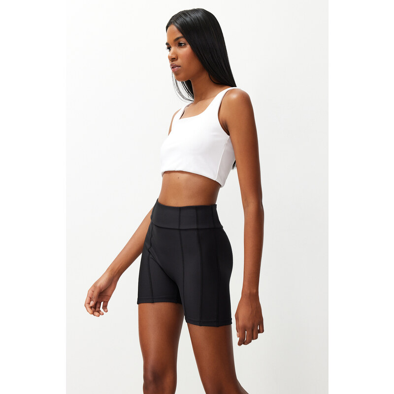 Trendyol Black Gathering Stitch Detail Knitted Sports Shorts Tights