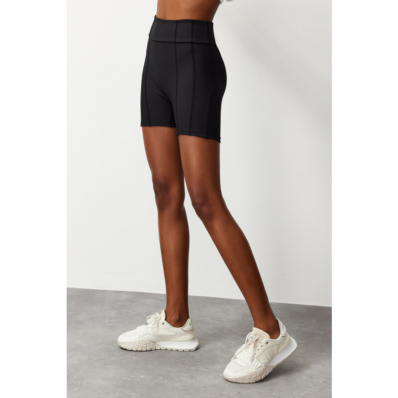 Trendyol Black Gathering Stitch Detail Knitted Sports Shorts Tights