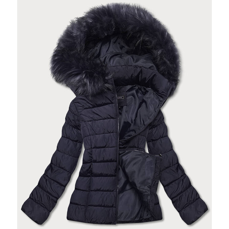 W COLLECTION Dámská krátká zimní bunda tmavě modrá (YP-20091-55) 97900269