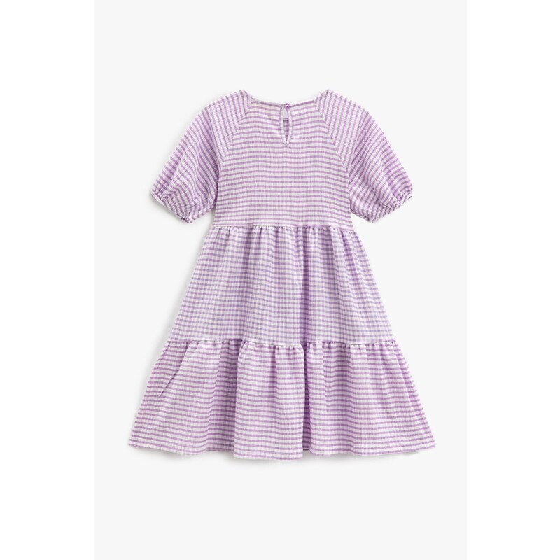 Koton Plain Lilac Girl's Tea-length Dress