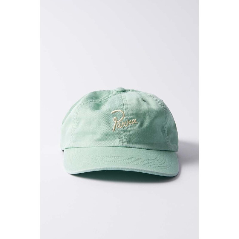 Bavlněná baseballová čepice by Parra Script Logo 6 Panel Hat zelená barva, 51273