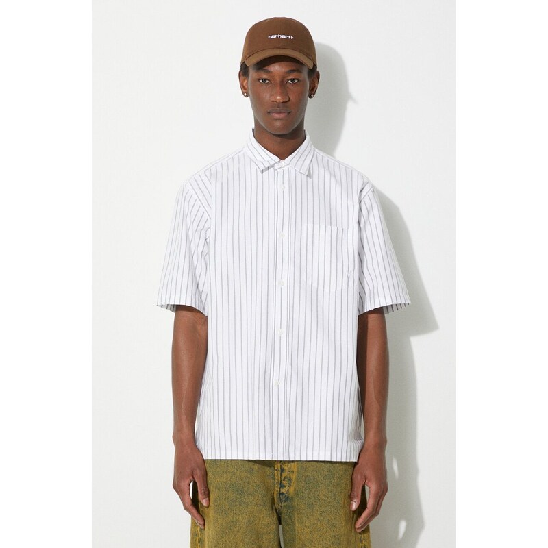 Bavlněná košile Norse Projects Ivan Relaxed Organic zelená barva, relaxed, s klasickým límcem, N40.0623.8022