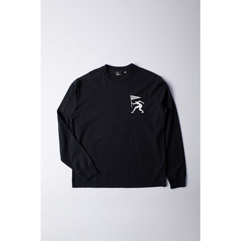 Bavlněné tričko s dlouhým rukávem by Parra Neurotic Flag Long Sleeve černá barva, s potiskem, 51210