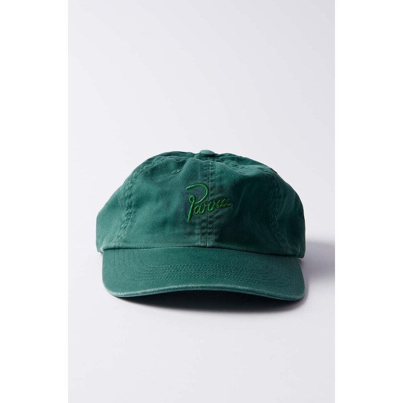 Bavlněná baseballová čepice by Parra Script Logo 6 Panel Hat zelená barva, 51272