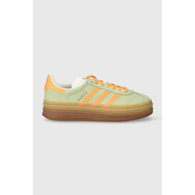 Semišové sneakers boty adidas Originals Gazelle Bold W zelená barva, IH7495