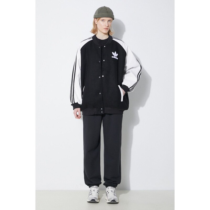 Bomber bunda adidas Originals SST Oversize VRCT černá barva, přechodná, oversize, IR5519