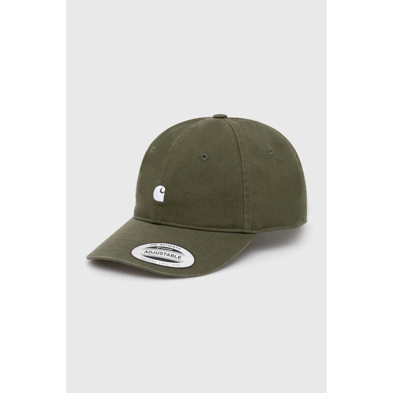 Bavlněná baseballová čepice Carhartt WIP Madison Logo Cap zelená barva, s aplikací, I023750.25DXX