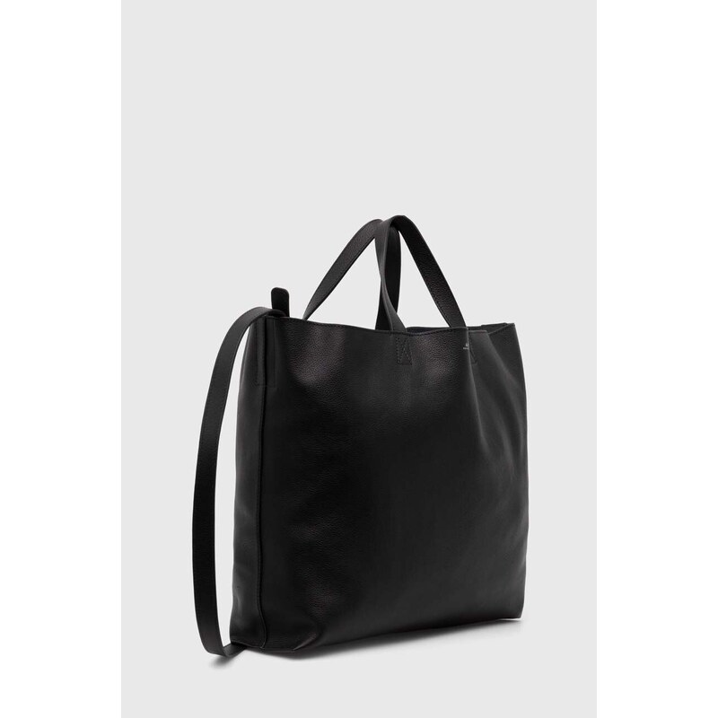 Kožená kabelka A.P.C. Cabas Maiko Medium Horizontal černá barva, PXBOK.M61770.LZZ