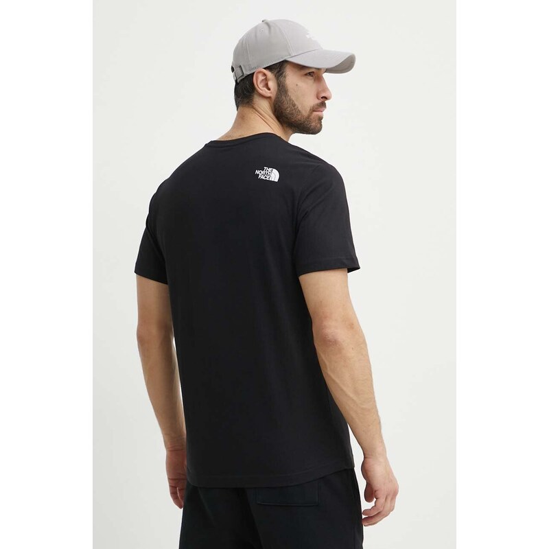 Bavlněné tričko The North Face M S/S Fine Tee černá barva, s potiskem, NF0A87NDJK31