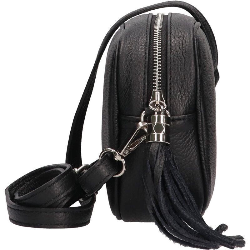 Dámská crossbody kožená kabelka Delami Eudora - černá