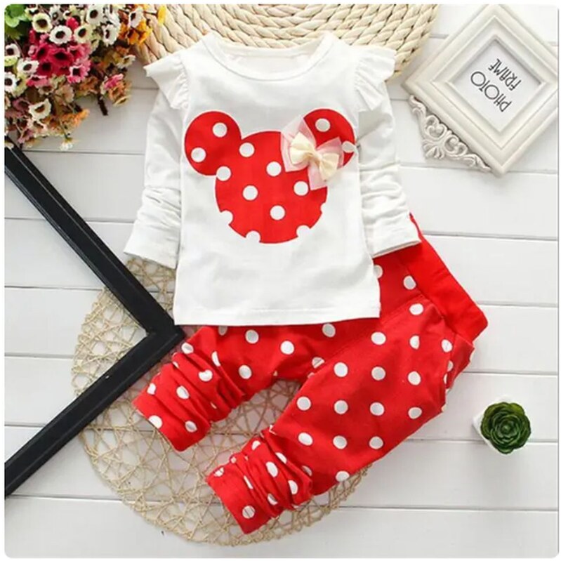 Dívčí kojenecký set Minnie Mouse tričko + tepláčky s puntíky (vel. 6 91162106