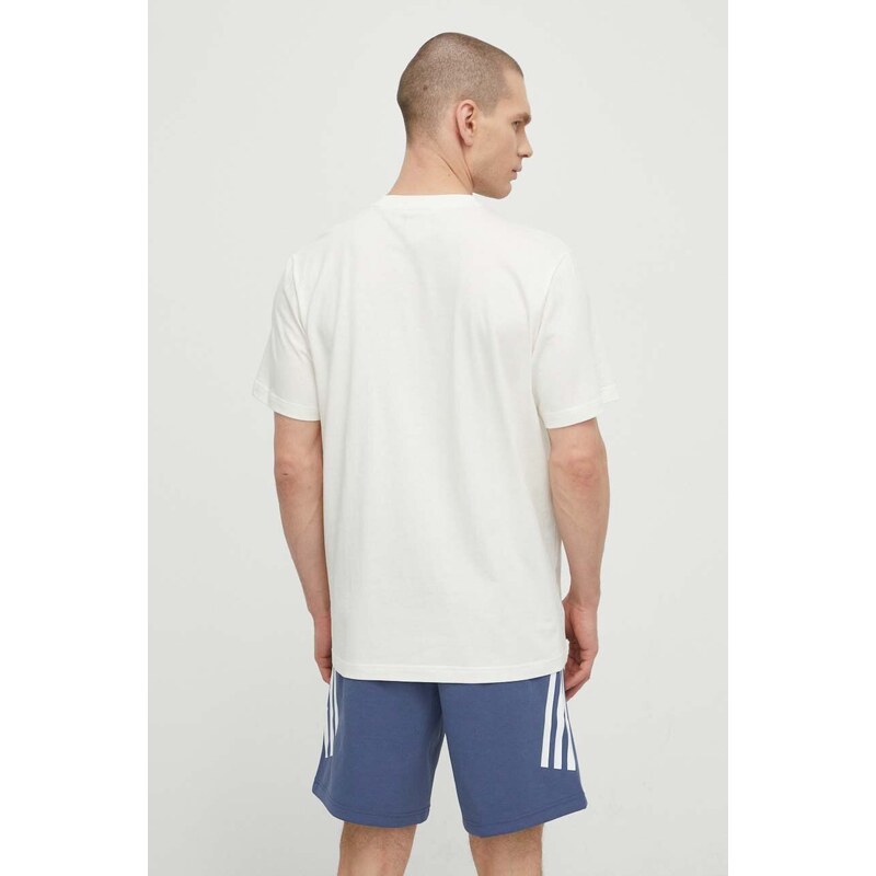 Bavlněné tričko adidas Originals béžová barva, s aplikací, IS0214