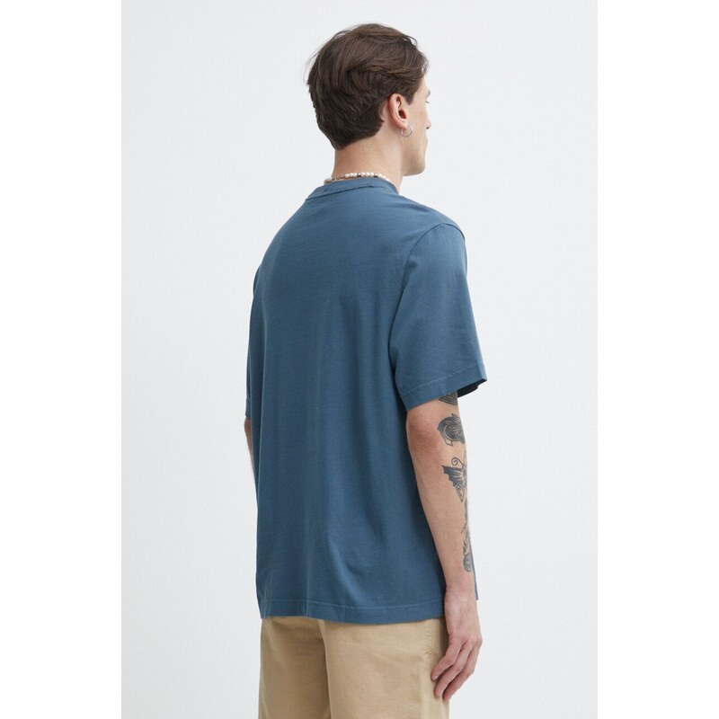Bavlněné tričko Abercrombie & Fitch tyrkysová barva, s aplikací