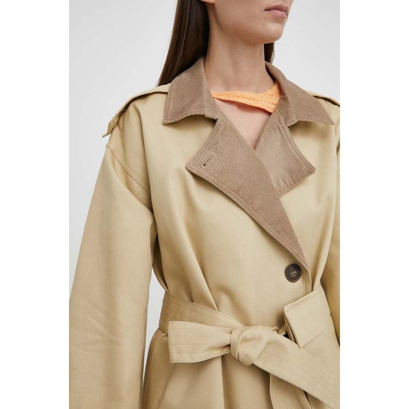 Bavlněný kabát Résumé AlimaRS Coat béžová barva, 20941139