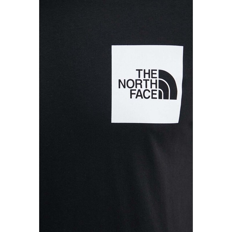 Bavlněné tričko The North Face M S/S Fine Tee černá barva, s potiskem, NF0A87NDJK31