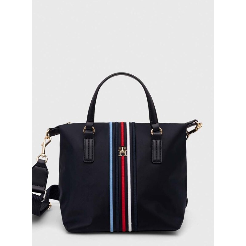 Kabelka Tommy Hilfiger tmavomodrá barva, AW0AW15986