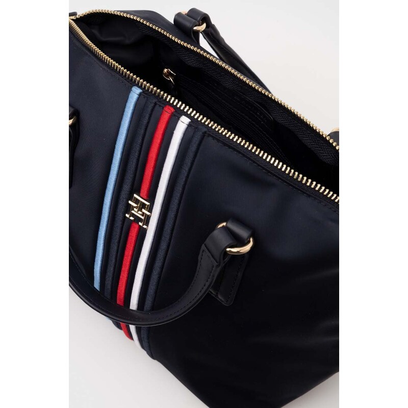 Kabelka Tommy Hilfiger tmavomodrá barva, AW0AW15986