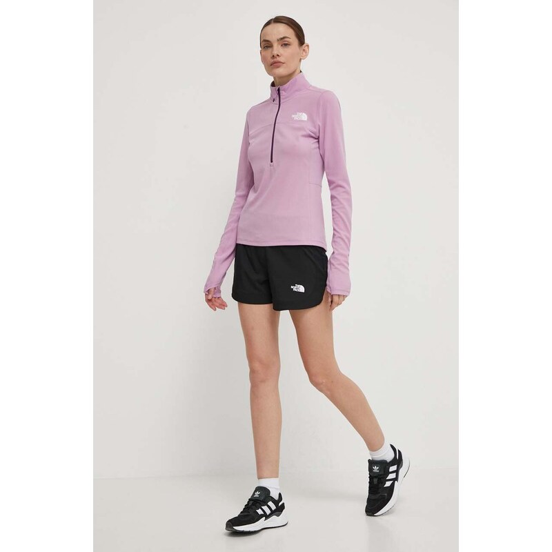 Sportovní šortky The North Face Sunriser dámské, černá barva, hladké, high waist, NF0A88SEJK31