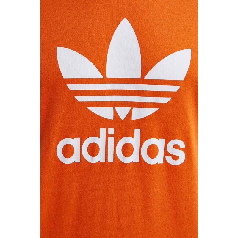 Bavlněné tričko adidas Originals oranžová barva, s potiskem, IR8000