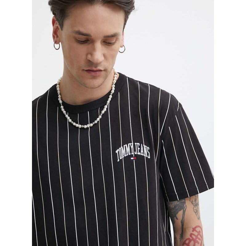 Bavlněné tričko Tommy Jeans černá barva, DM0DM18669