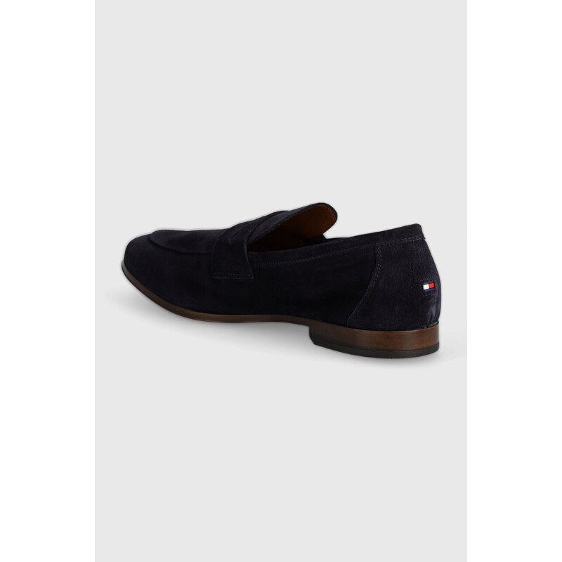 Semišové mokasíny Tommy Hilfiger CASUAL LIGHT FLEXIBLE SDE LOAFER pánské, tmavomodrá barva, FM0FM04988