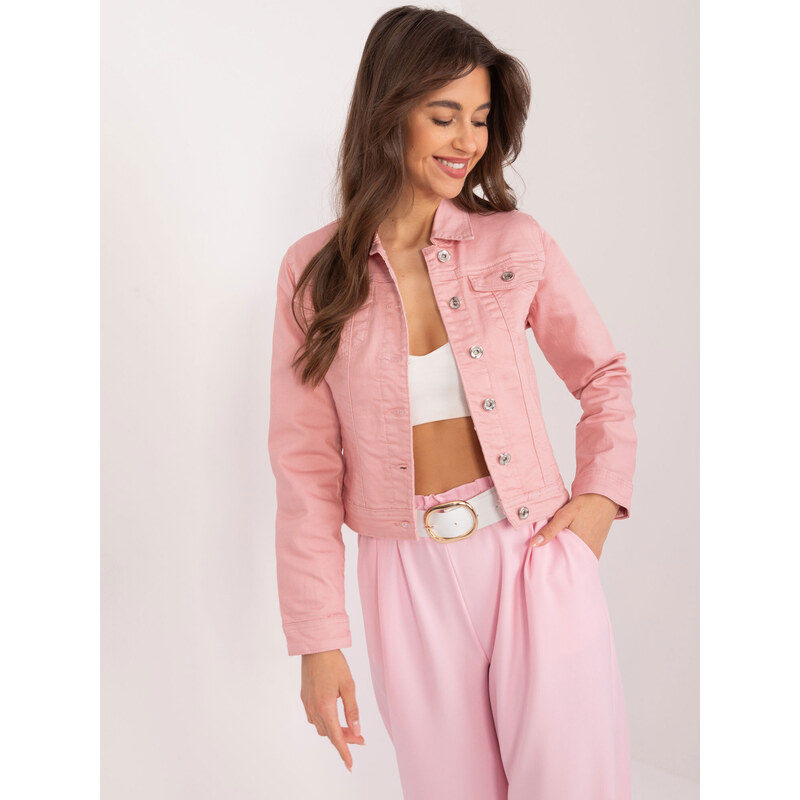 B.S. Jeans PUDROVÁ DŽÍNOVÁ BUNDA -PINK Pudrová