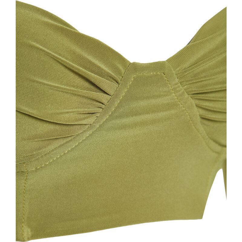 Trendyol Green Knitted Blouse with Chest Cup and Window/ Cut Out Detail