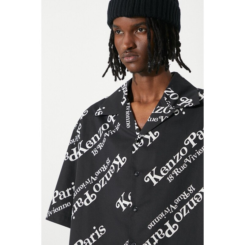 Bavlněná košile Kenzo by Verdy SS Shirt černá barva, relaxed, FE55CH1119P4.99