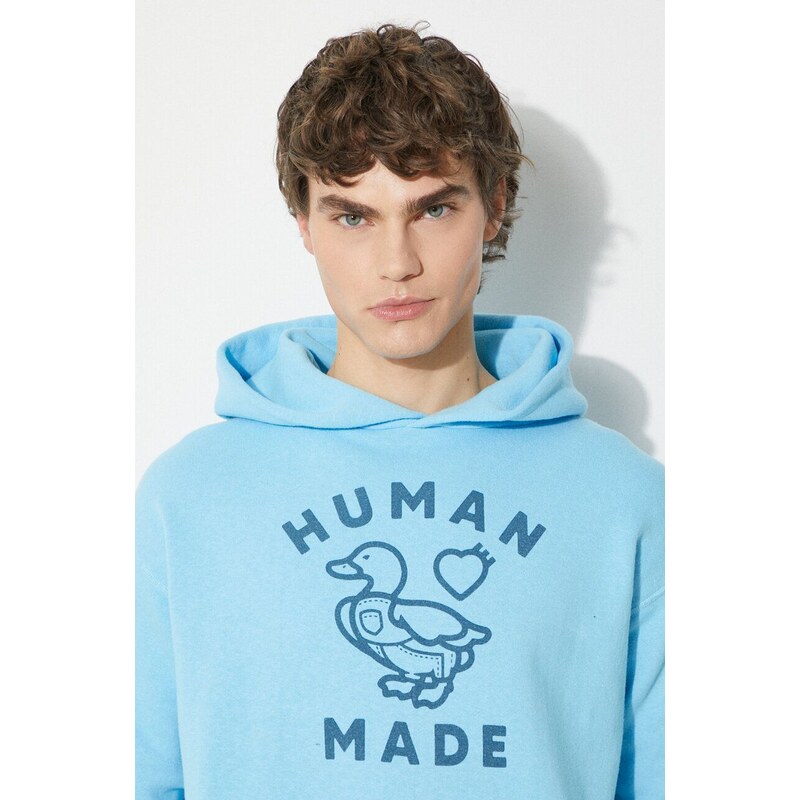 Bavlněná mikina Human Made Tsuriami Hoodie pánská, s kapucí, s potiskem, HM27CS028