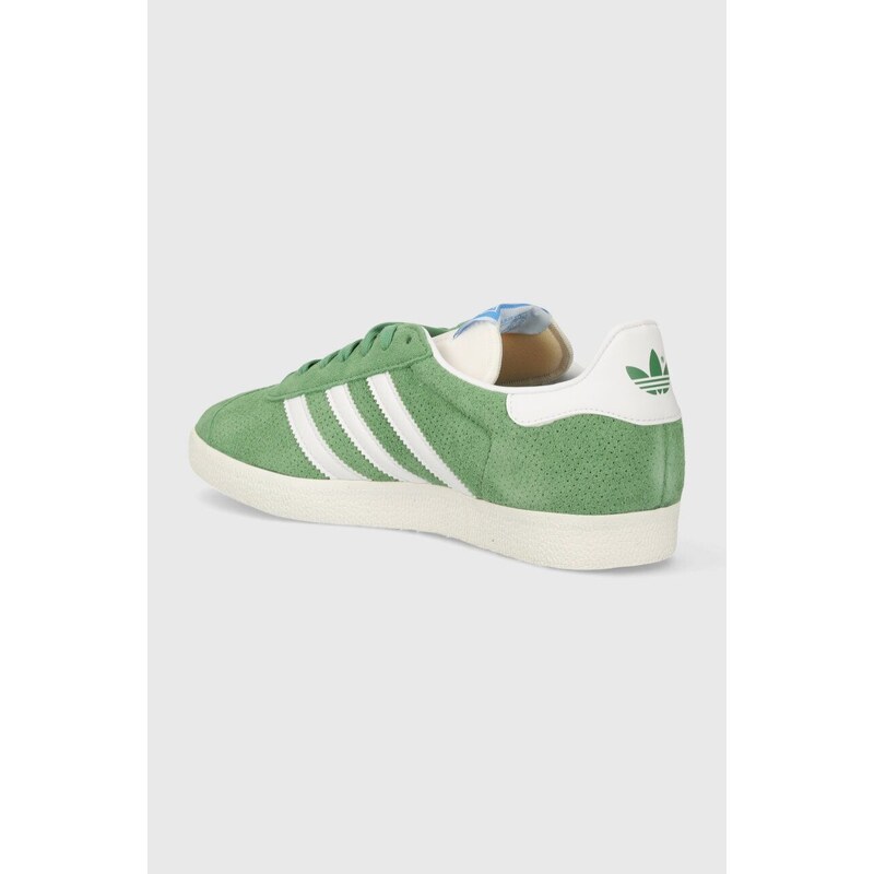 Semišové sneakers boty adidas Originals Gazelle zelená barva, IG1634