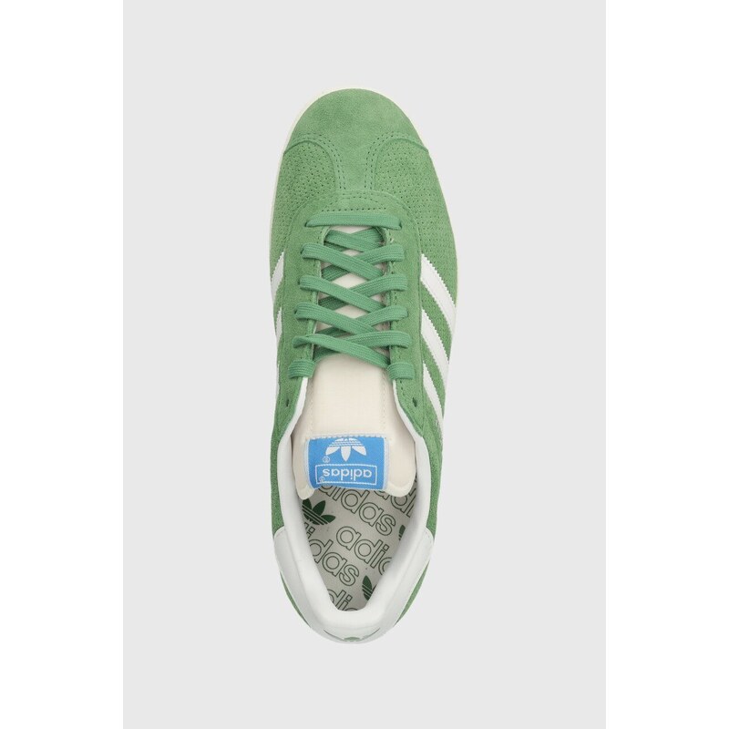 Semišové sneakers boty adidas Originals Gazelle zelená barva, IG1634