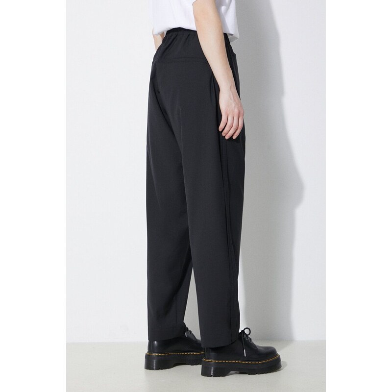 Vlněné kalhoty Undercover Pants černá barva, široké, high waist, UC1D1501.3