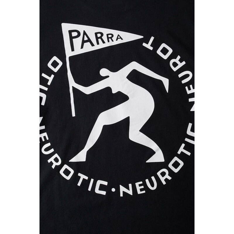 Bavlněné tričko s dlouhým rukávem by Parra Neurotic Flag Long Sleeve černá barva, s potiskem, 51210