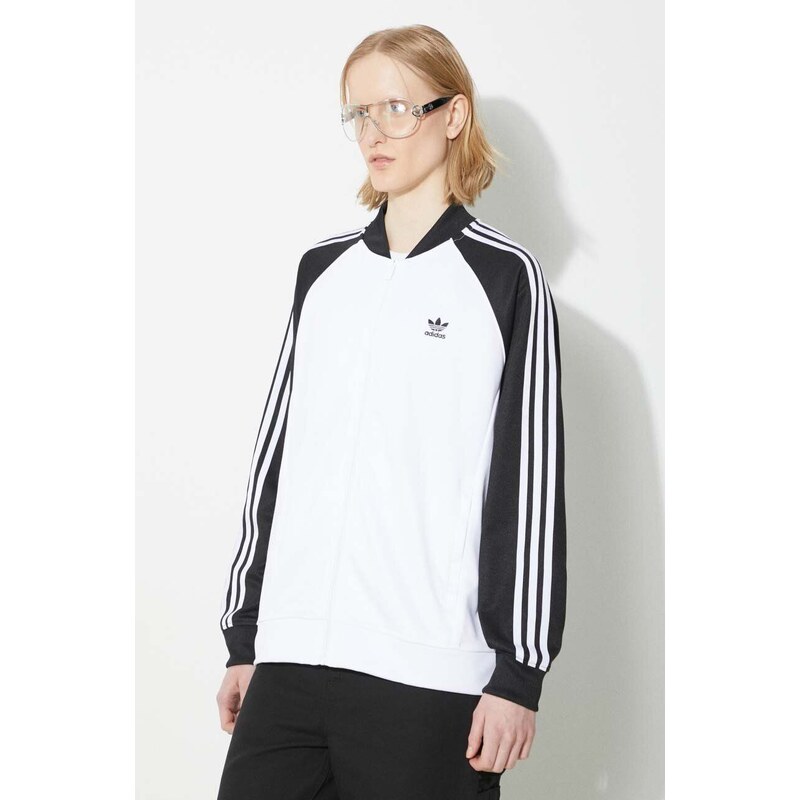 Mikina adidas Originals Adicolor Classic SST dámská, bílá barva, vzorovaná, IS4103