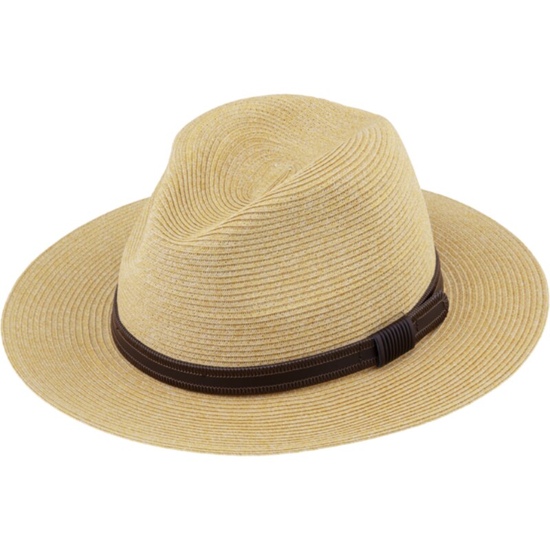 Letní Fedora klobouk s koženým páskem - Fiebig Beige