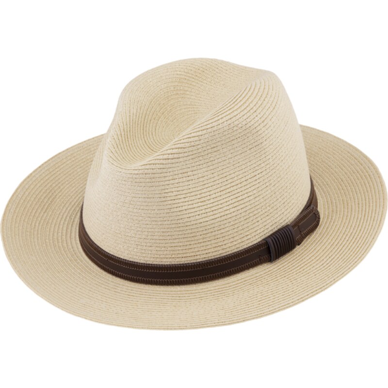 Letní Fedora klobouk s koženým páskem - Fiebig Natur