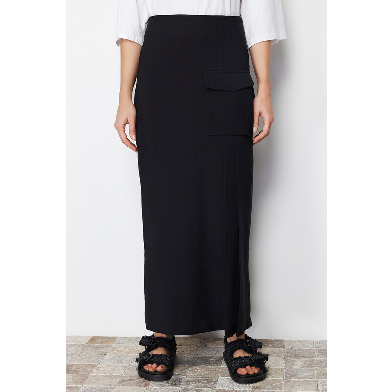 Trendyol Black Woven Fabric Long Pencil Skirt