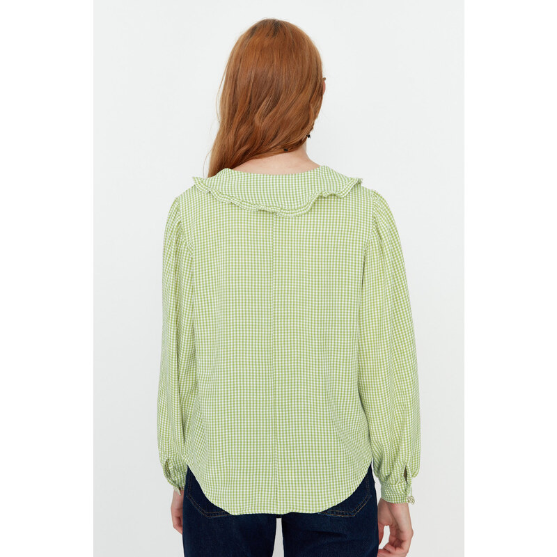 Trendyol Green Collar Detailed Woven Blouse