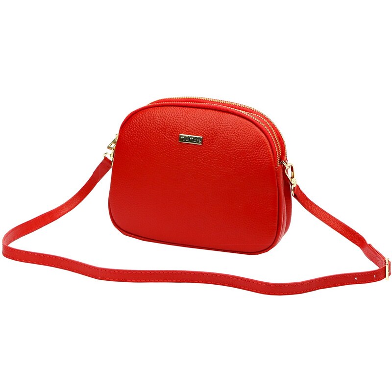 Kožená crossbody kabelka MiaMore 01-064 červená